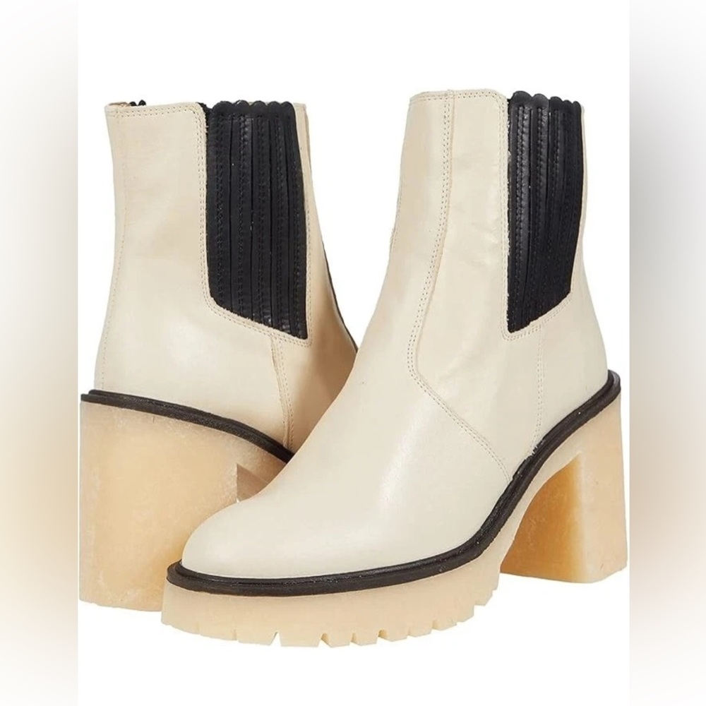 Free People James Chelsea Boots Sz 38EU / 8US in White Bone Leather $188 - Picture 15 of 15